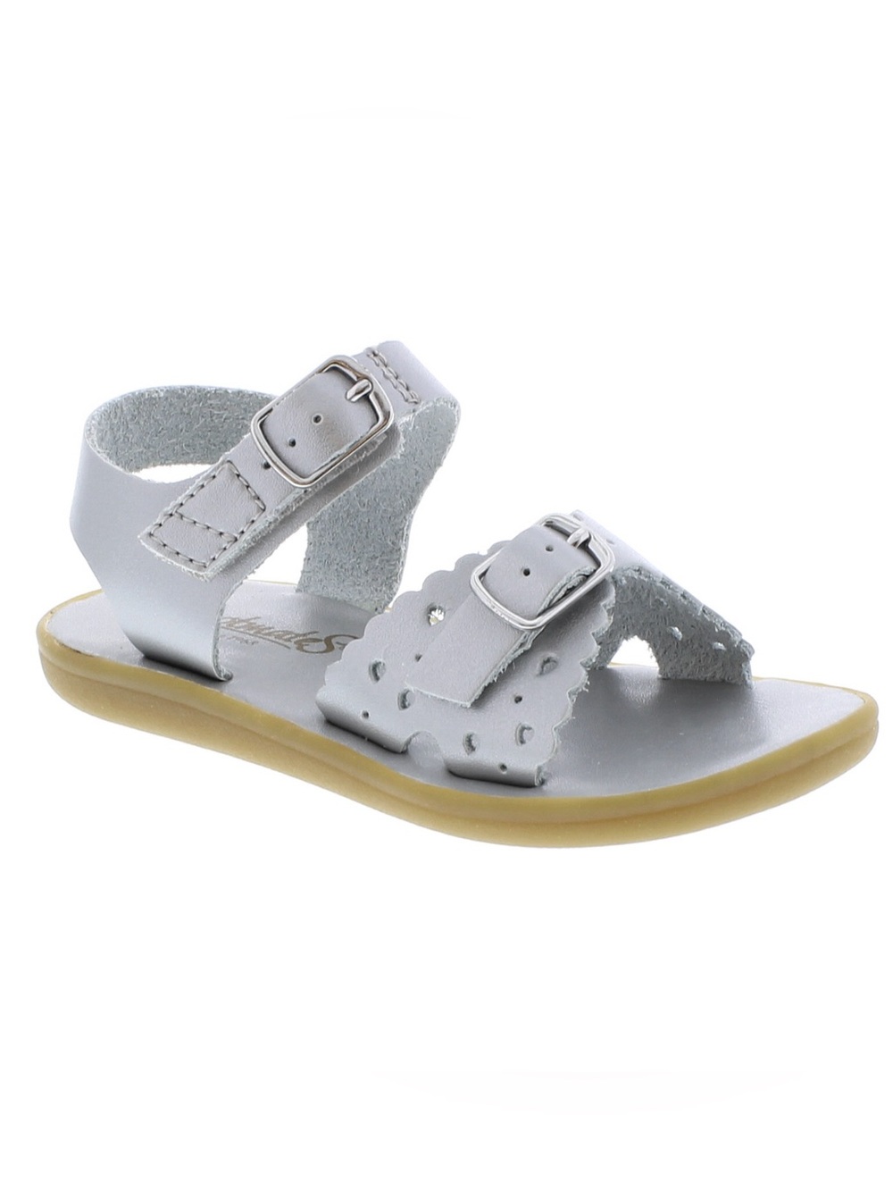 Footmates Ariel Sandals in Silver Girl’s sz 10 EUC
